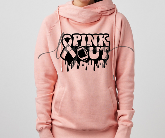 Pink Out Drip Cowl Neck Top Options Falcon Pink Out Football Ogemaw Browns 2025