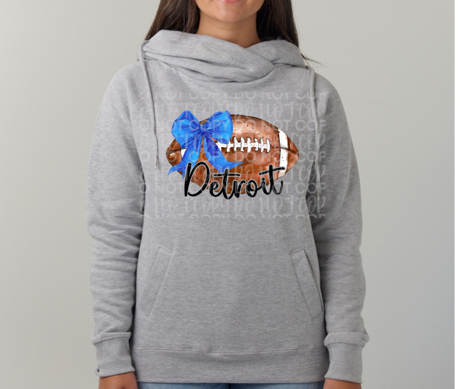 Lions Football Bow Cowl Neck Top Options One Pride