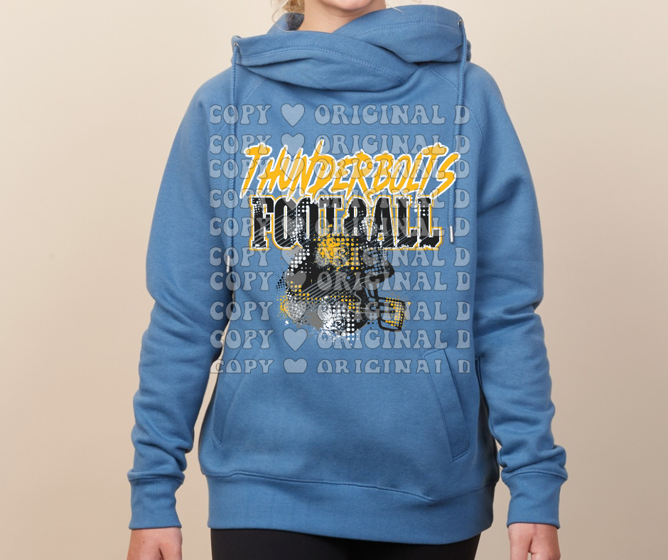 Thunderbolts Grunge Football Cowl Neck Top Options Mio Thunderbolts 2025