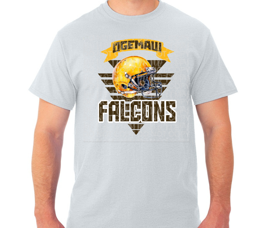 Ogemaw Falcon Football Helmet Triangles Cotton/Poly Blend Top Options Falcon Sports