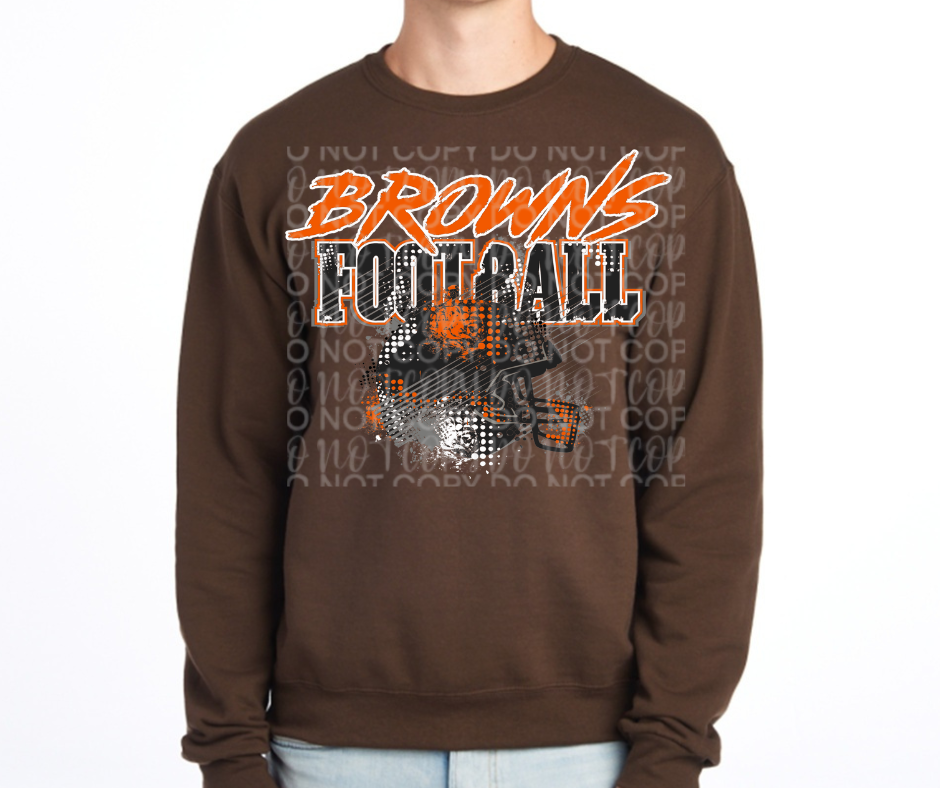 Ogemaw Browns 2025 Grunge Helmet Cotton/Poly Blend Top Options