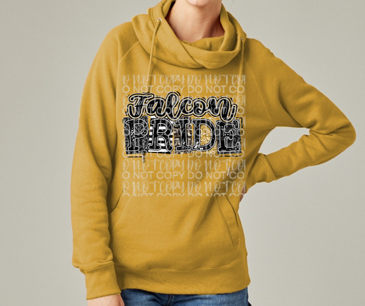 Ogemaw Falcons 2025 Falcon Pride Faux Glitter Leo Cowl Neck Top Options