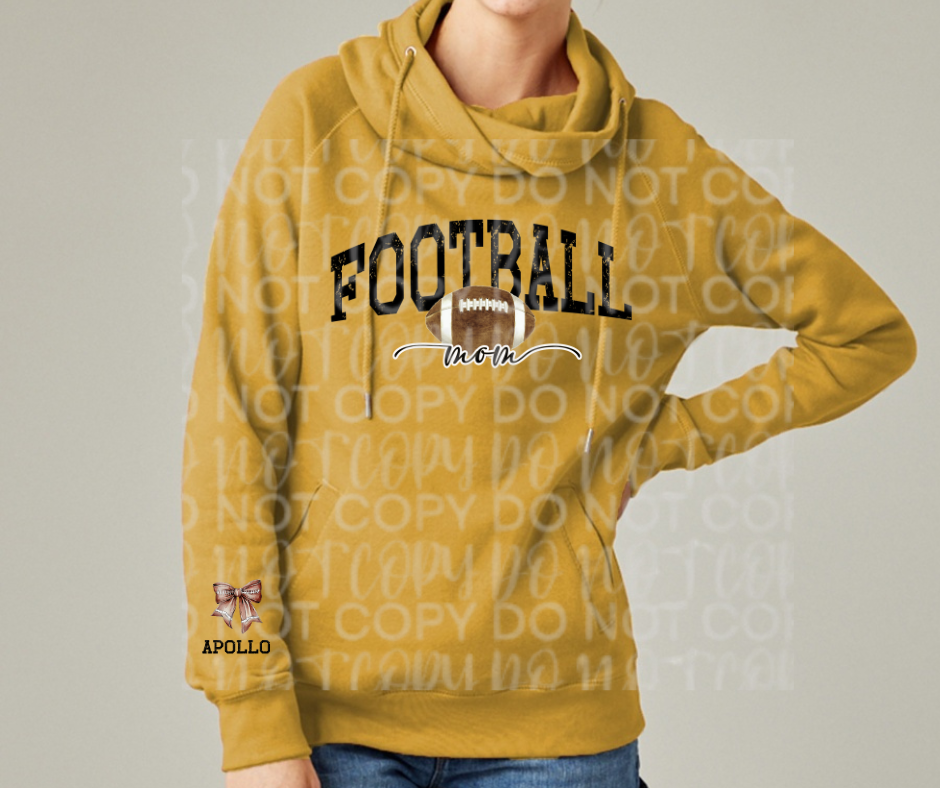 Football Mom Sleeve Detail Cowl Neck Top Options Falcon Football Ogemaw Browns 2025