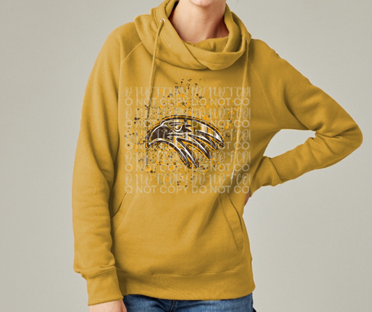 Ogemaw Falcons 2025 Paint Splatter Falcon Cowl Neck Top Options Falcon Sports