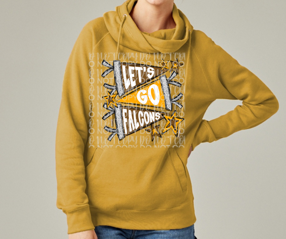 Ogemaw Falcons 2025 Go Falcons Pennant Flag Cowl Neck Top Options