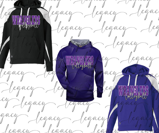 Wranglers 2025 Wranglers Volleyball cursive Specialty Hoodie Options