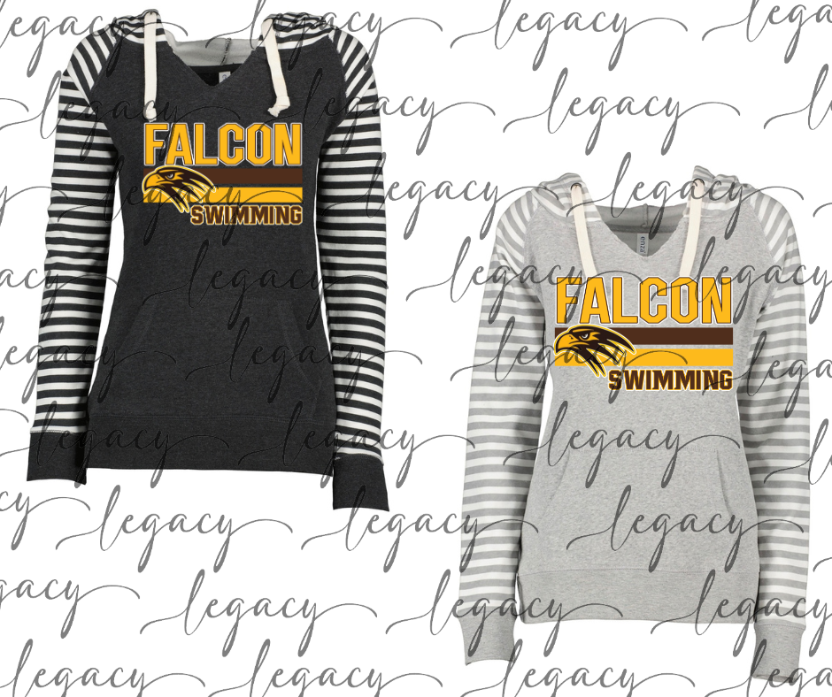Falcon Swimming Falcon Swim 2025 Striped Sleeves Hoodie Top Options