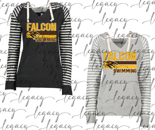 Falcon Swimming Falcon Swim 2025 Striped Sleeves Hoodie Top Options