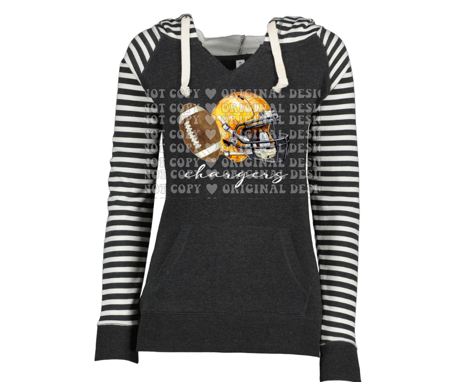 Chargers Vintage Football Helmet Striped Sleeves Hoodie Top Options Mio Chargers 2025