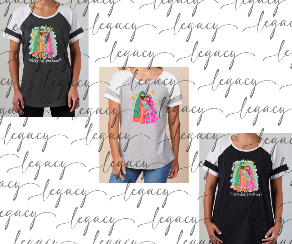 Mary did you know? Colorblock Women's Tee Multi Color Options Holiday Magic