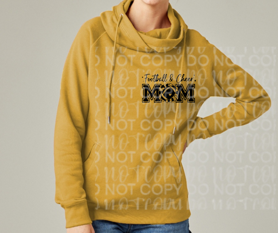 Mom of Both Football & Cheer Cowl Neck Top Options Falcon Football Ogemaw Browns 2025