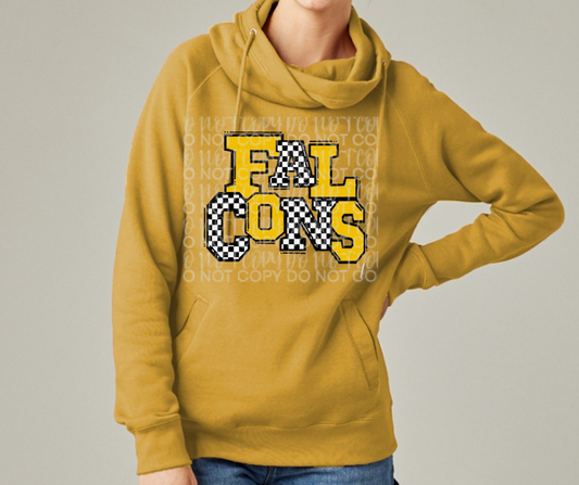 Ogemaw Falcons 2025 Checkered Falcons Cowl Neck Top Options