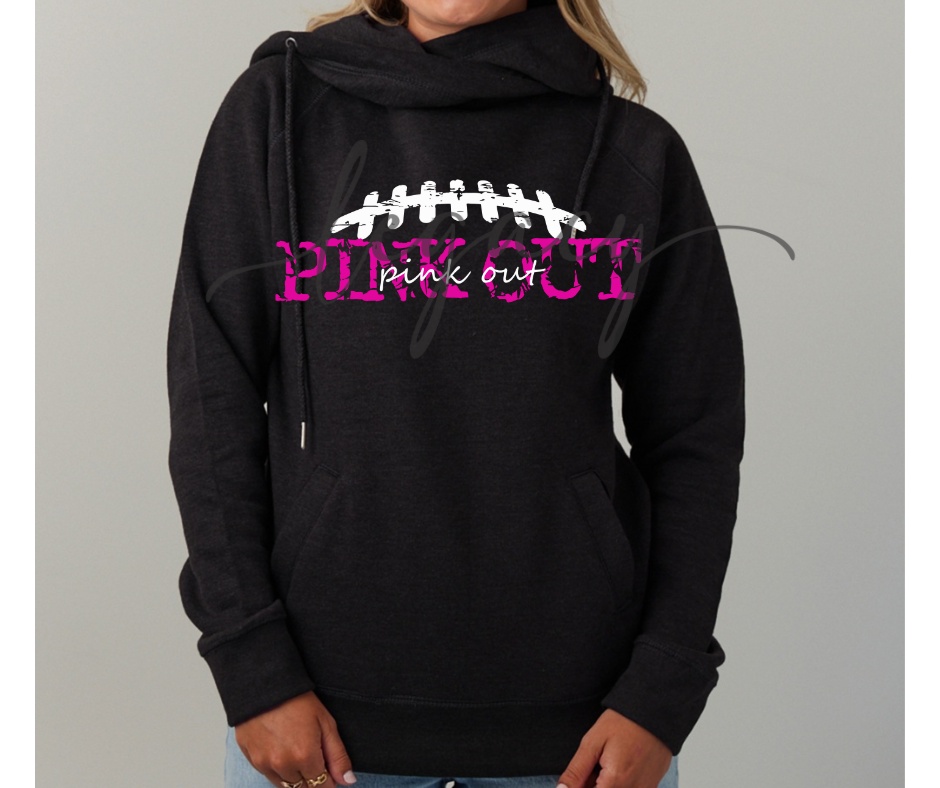 Pink Out Football Cursive Cowl Neck Top Options Falcon Pink Out Football Ogemaw Browns 2025