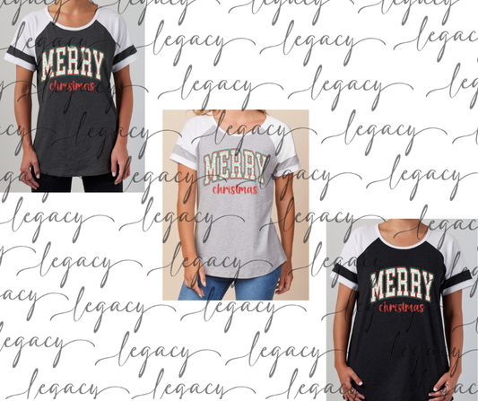 Merry Christmas leo Colorblock Women's Tee Multi Color Options Holiday Magic
