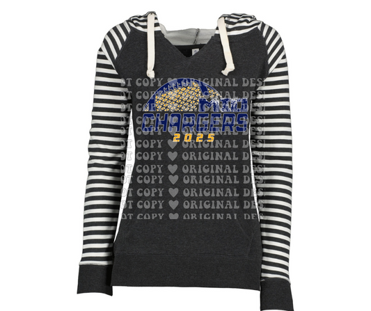 Chargers Football detail Long Sleeve Color Block Top Mio Chargers 2025