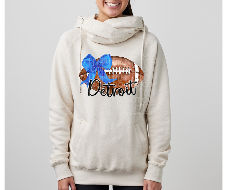 Lions Football Bow Cowl Neck Top Options One Pride