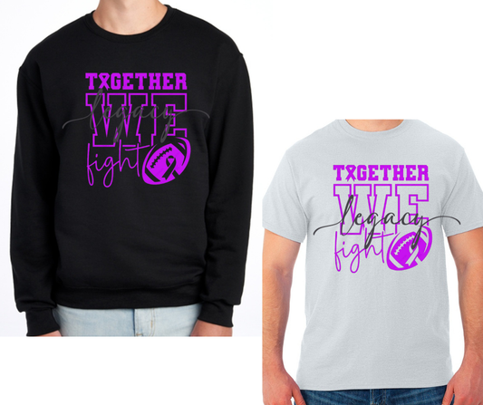 Purple Game Falcon Football Together We Fight Black & Grey Cotton/Poly Blend Top Options
