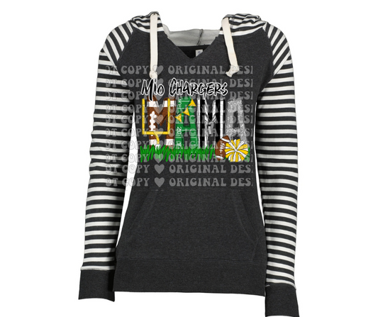 Chargers Mama with optional sleeve detail Striped Sleeves Hoodie Top Options Mio Chargers 2025