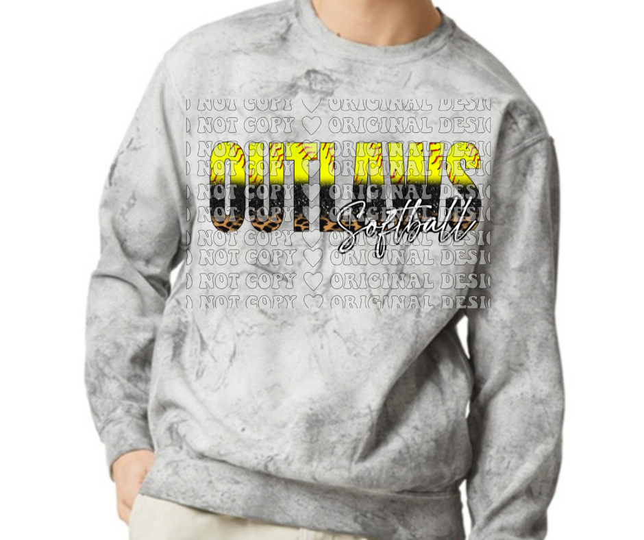 Ogemaw Outlaws 2025 Comfort Colors Smoke Top Options Split Outlaws Softball