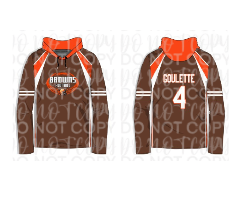 Ogemaw Browns 2025 FULL SUBLIMATION Football Helmet Browns Design Top Options