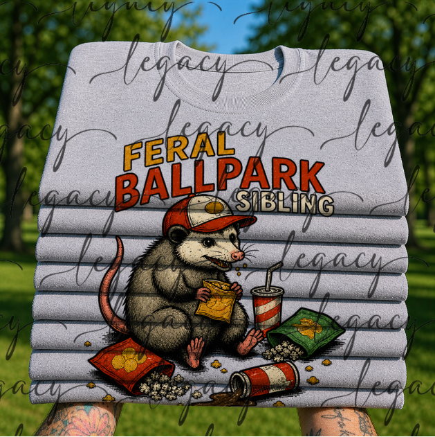 Feral Ballpark Sibling Spring Ball Baseball Softball Siblings Cute Funny