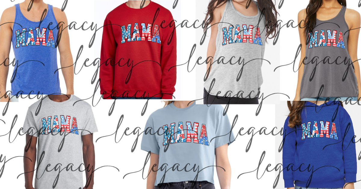 Patriotic Mama 4th Red White & Blue American Pride America Freedom