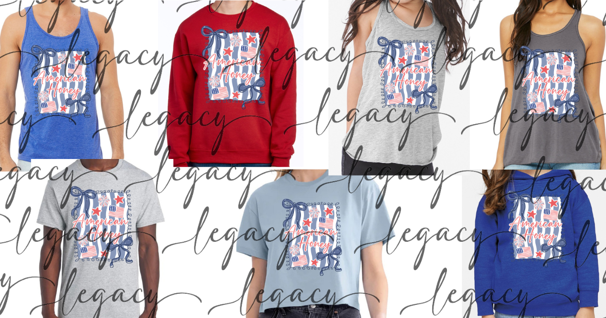 American Honey stripes and bows 4th Red White & Blue American Pride America Freedom