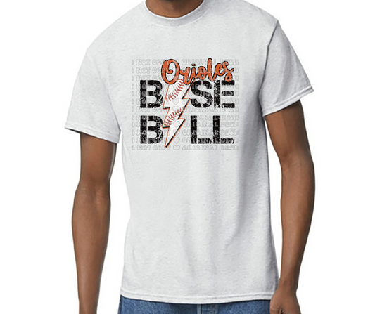 Orioles Baseball Lightning Bolt
