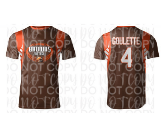 Ogemaw Browns 2025 FULL SUBLIMATION Football Helmet Browns Design Top Options