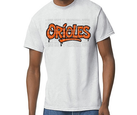 Orioles Drip Word Baseball