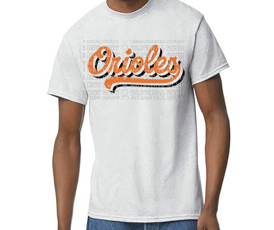 Orioles Boho Layered Script Word Baseball