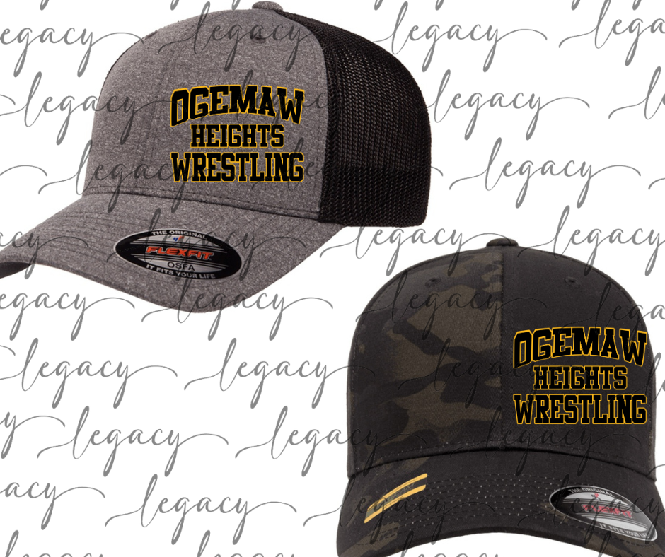 Ogemaw Heights Wrestling Fitted Hat Ball Cap Falcon Wrestling 2025