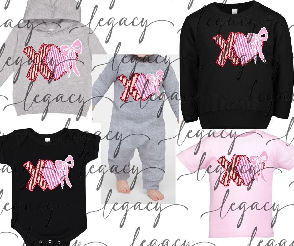 XO heart bow Valentines Vday 2026 Infant Toddler