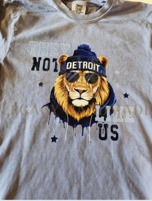 Lions Football They Not Like Us Comfort Color Top Options One Pride